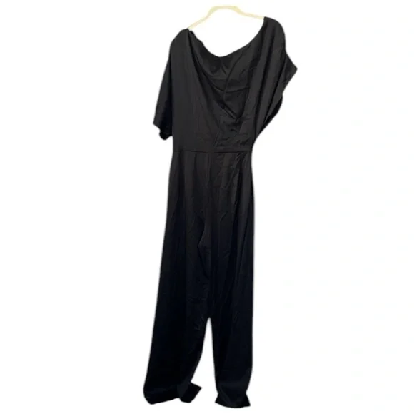Elliatt Amari Satin Off The Shoulder Jumpsuit Size XS In Black - Picture 8 of 16